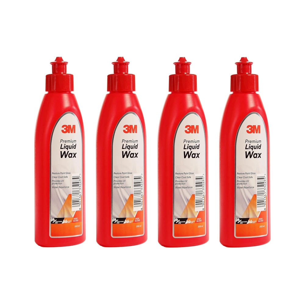 3M Premium Liquid Wax, Restores Car Paint Gloss and Lustre, Water Repellent, UV Protection (200ml, Pack of 1)