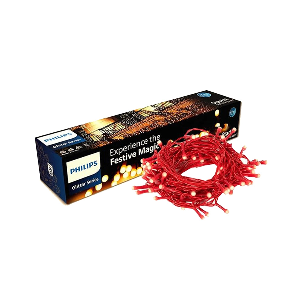 Philips Starlit 12 Meter 72 LEDs String Light for Decoration | Festival LED String Light for Home| Warm White, Pack of 1,Polycarbonate, for Diwali, Ganesh Chaturthi, Christmas