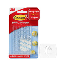 Command Decorating &amp; organizing Pack of 20 clips/hooks and 24 mini strips, Damage Free walls, Clear,Plastic