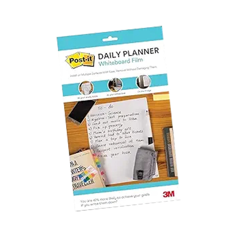 Post-it Daily Planner Dry Plastic Whiteboard Film - 7 x 11 Inches, 1 Pack (Multicolour)