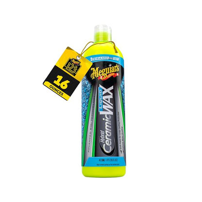 Meguiar's Hybrid Ceramic Liquid Wax (473ml), water repellent layer with Si02 Technology, Long-lasting ceramic protection with excellent water beading, pleasant fragrance, DIY easy to apply by hand