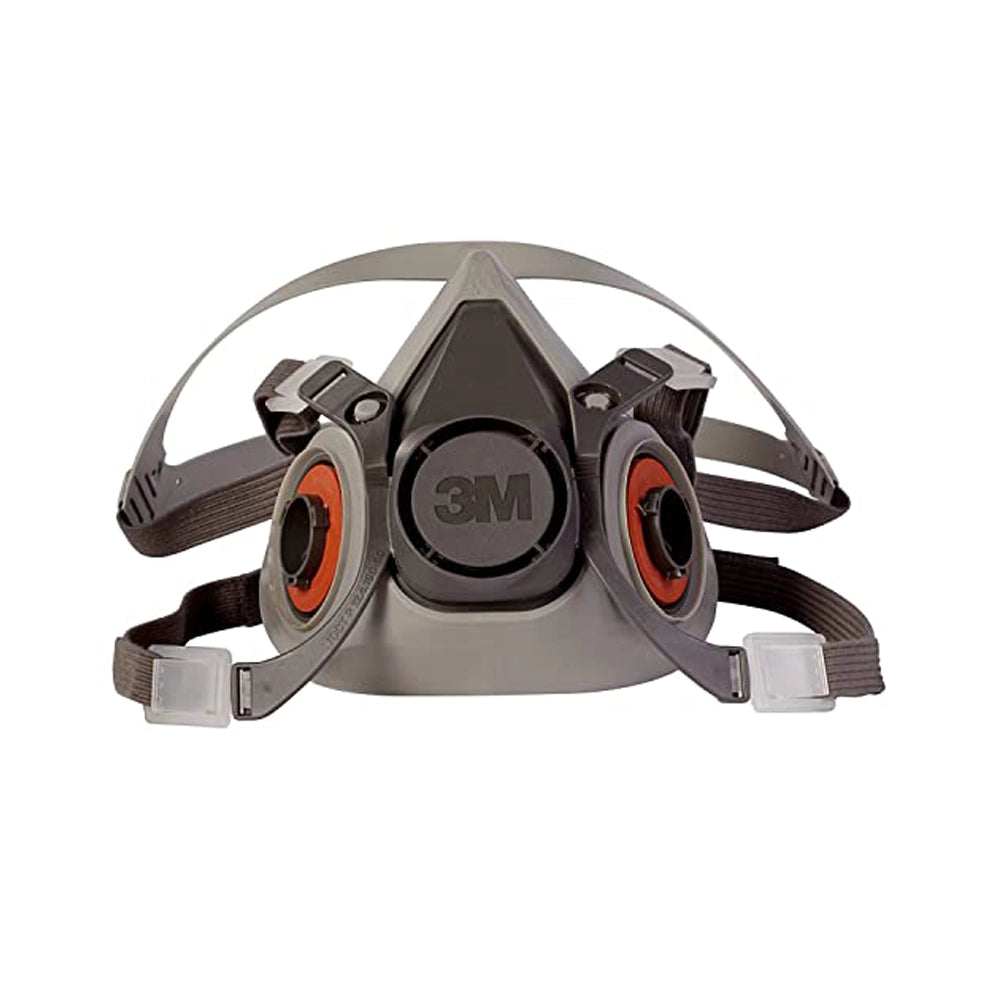 3M Half Facepiece Reusable Respirator 6200, Dual Airline Supplied Air Compatible, Comfortable Design, Reusable &amp; Breathable Design, Protect with Airborne Particles, Without Cartridges - (Pack of 1)