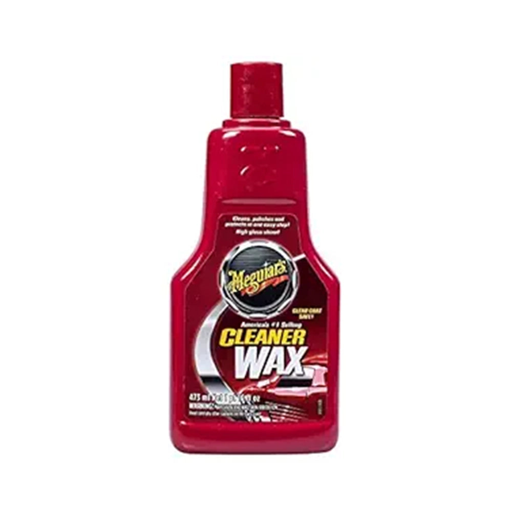 Meguiars Cleaner Wax (473 ml), cleans and protects car paint in 1 easy step, leaves paint with a high gloss shine, durable and easy to apply, safely removes fine scratches and swirl marks