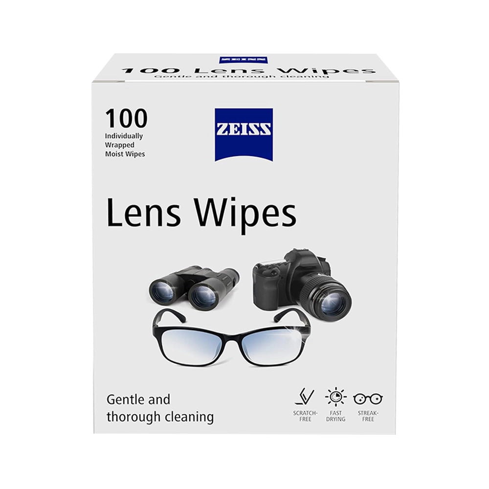 ZEISS Lens Wipes 100 Count- Pack of 1| Lens Cleaner - Perfect for Spectacles, Eyeglasses, Sunglasses, Camera Lenses, Binoculars and all other lenses