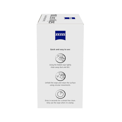 ZEISS Lens Wipes 100 Count- Pack of 1| Lens Cleaner - Perfect for Spectacles, Eyeglasses, Sunglasses, Camera Lenses, Binoculars and all other lenses