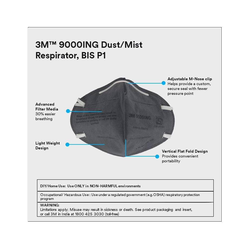 3M 9000ING Anti Pollution Mask, Pack of 30