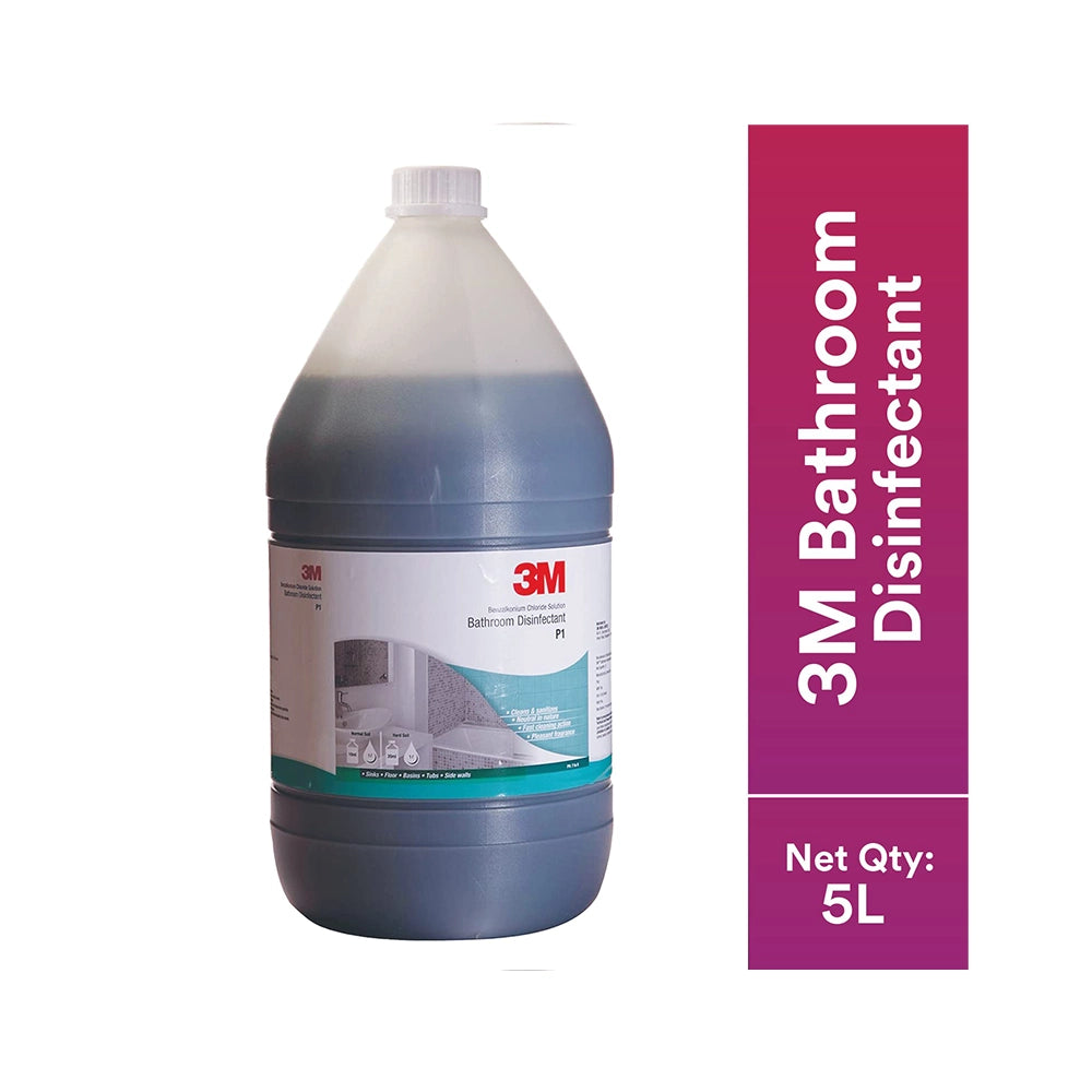 3M Professional P1 Bathroom Surface Cleaner for Floor, Tile, Home and Commercial Use, Disinfectant &amp; Concentrated, Remove Stubborn Stains with Pleasant Fragrance (5L, Pack of 1)