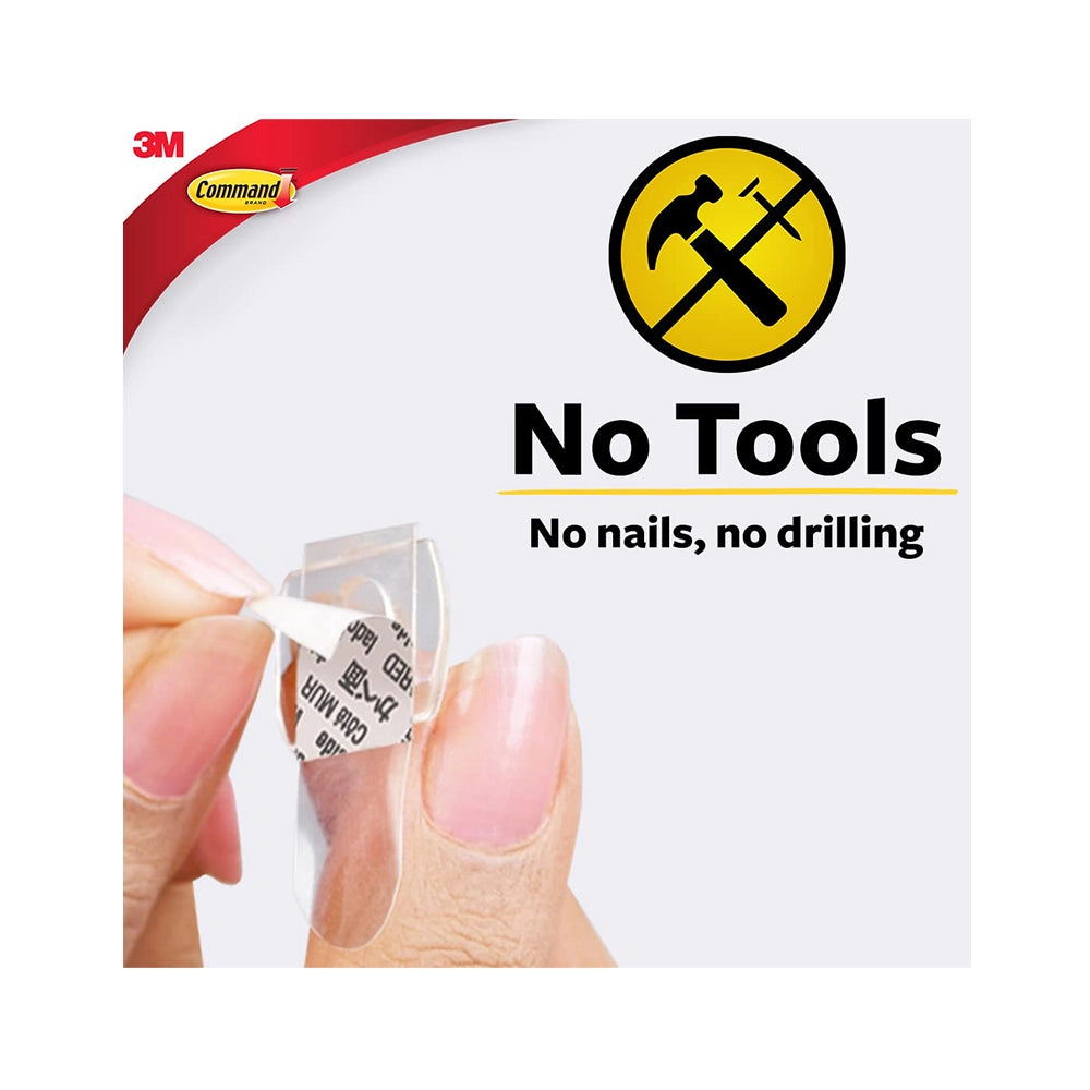 Command Decorating &amp; organizing Pack of 20 clips/hooks and 24 mini strips, Damage Free walls, Clear,Plastic