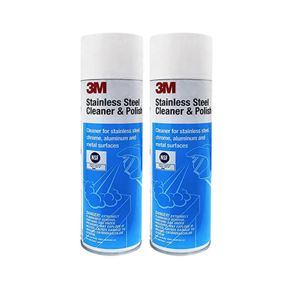 3M Stainless Steel Cleaner &amp; Polish, Cleaning Spray Foam, Ready to Use for Metal Surfaces, Remove Water Stain Mark and Fingerprints, Resists Streaking (600g, Pack of 1)
