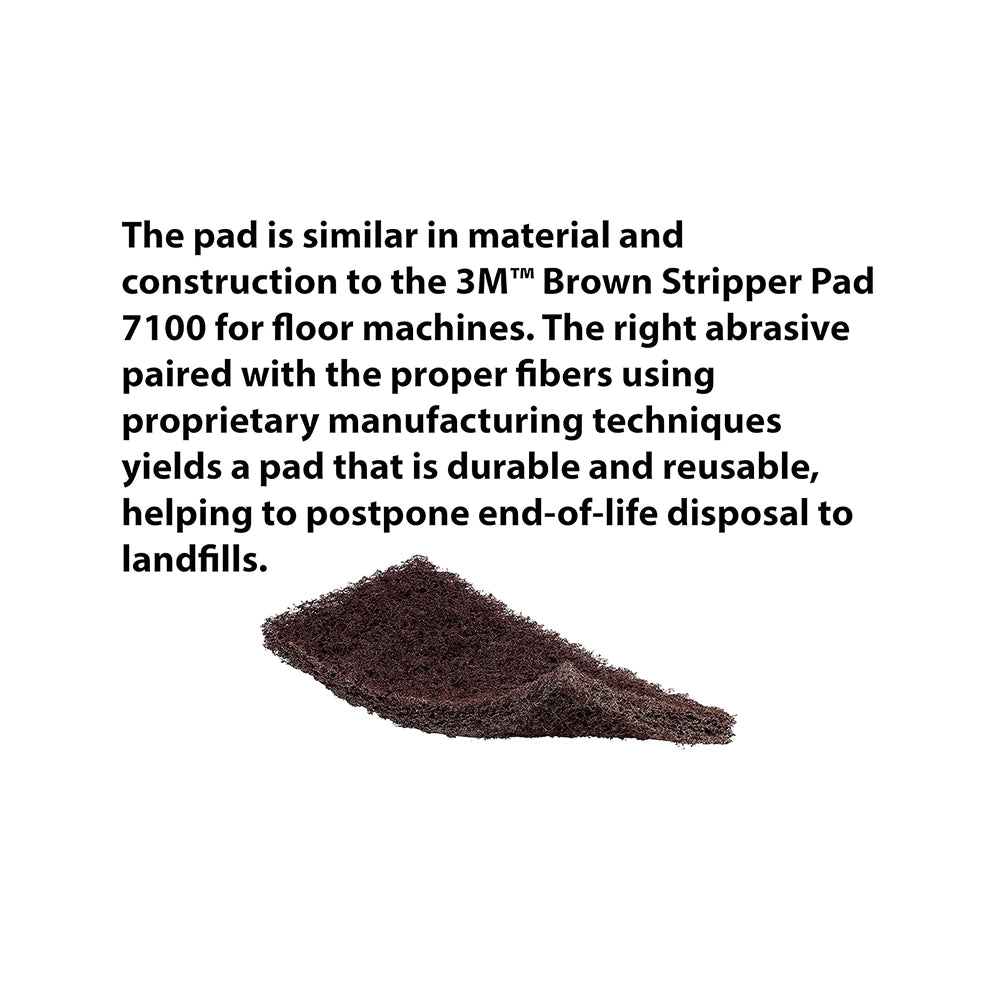 3M Doodlebug Cleaning Pad 8541-4.6 X 10in, Multi-use Scrub Pad, Long Lasting Deep Clean on Hard Surfaces Like Granite, Vitrified Tiles, Ceramic, Anti-Skid Floor (20 Pcs, 4 Boxes of 5 Pads, Brown)