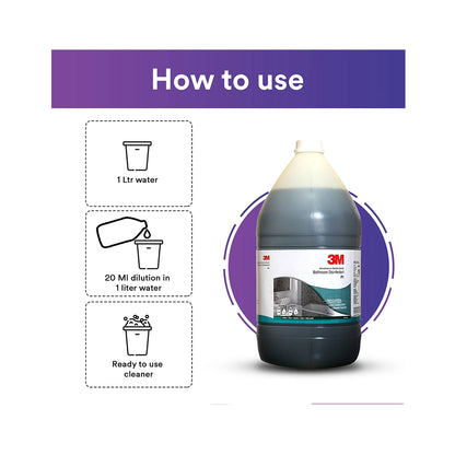 3M Professional P1 Bathroom Surface Cleaner for Floor, Tile, Home and Commercial Use, Disinfectant &amp; Concentrated, Remove Stubborn Stains with Pleasant Fragrance (5L, Pack of 1)