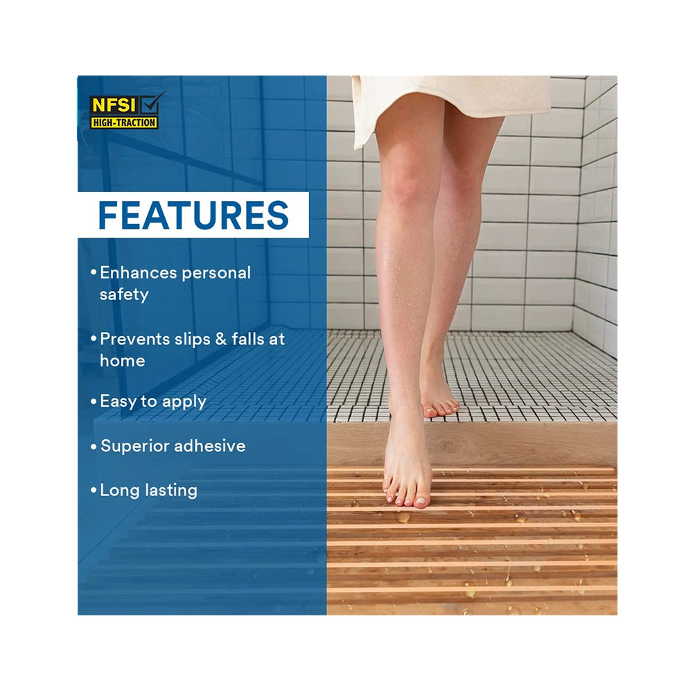 3M Anti Skid Tape with Primer 10ml, Heavy Duty Transparent Adhesive Tape for Bathrooms, Kitchen, Bathtubs, Prevent Slip &amp; Falls, Easy to Apply, Long Lasting, Skid Resistant (2.5cmx3.6m, Wet Areas)