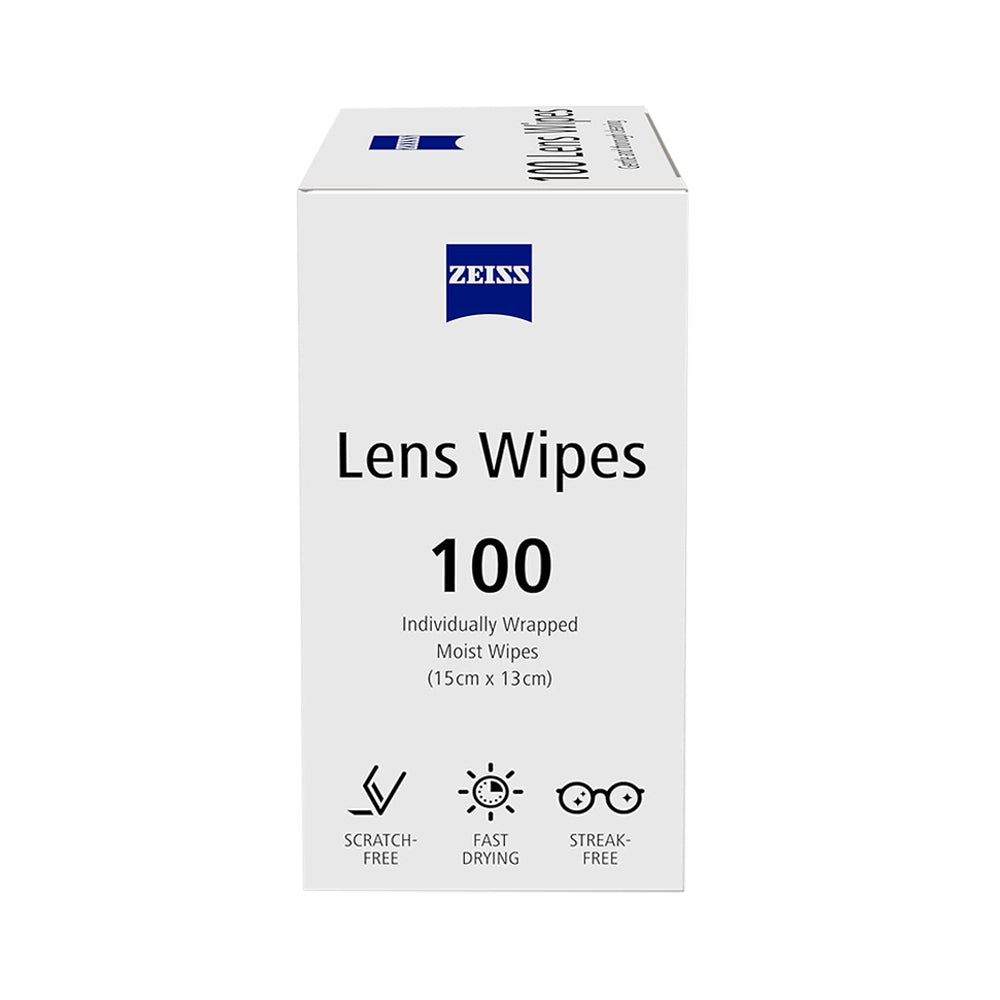 ZEISS Lens Wipes 100 Count- Pack of 1| Lens Cleaner - Perfect for Spectacles, Eyeglasses, Sunglasses, Camera Lenses, Binoculars and all other lenses
