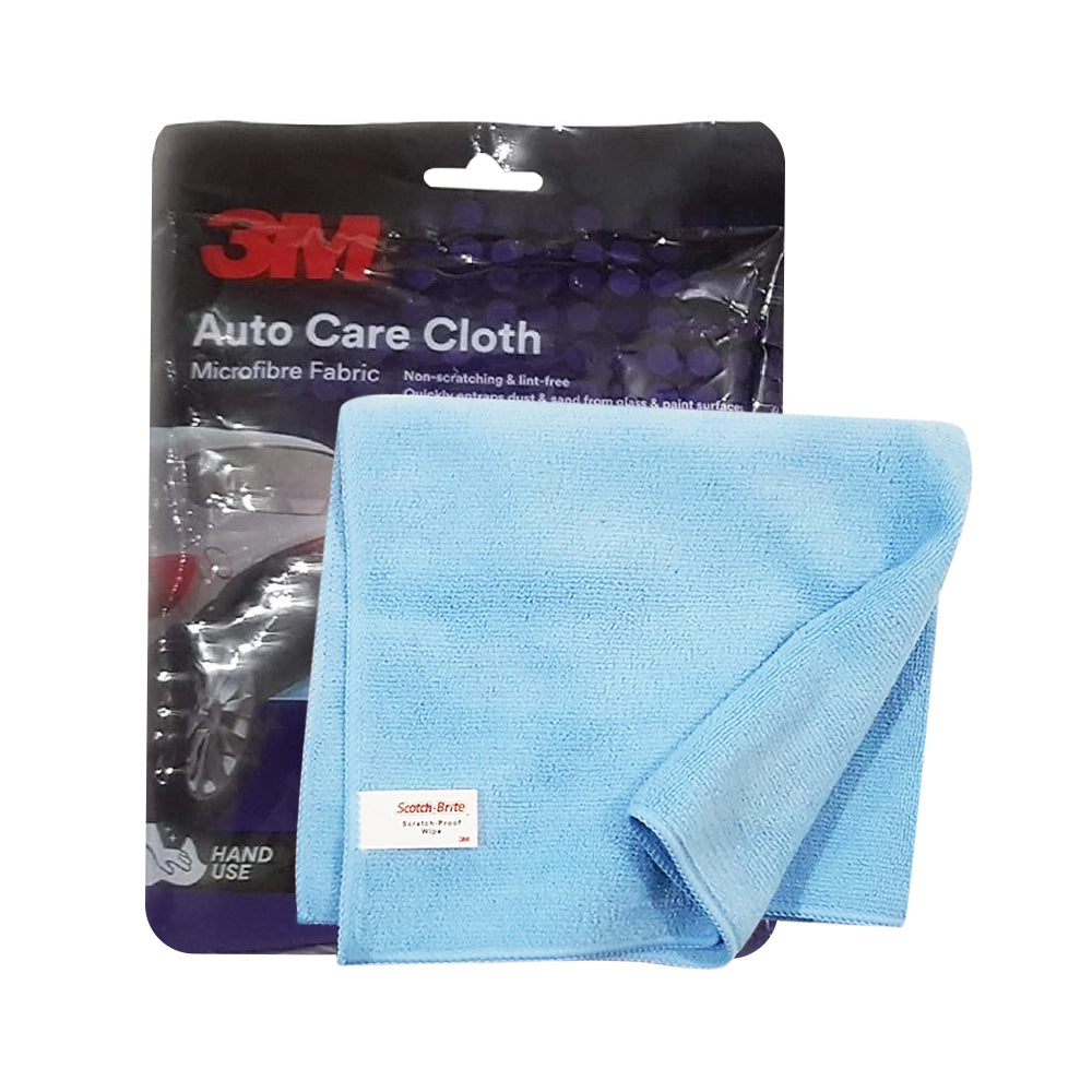 3M Auto Care Microfiber Fabric Cloth, Non Scratching and Lint Free (40X40cm, Blue, Pack of 1)