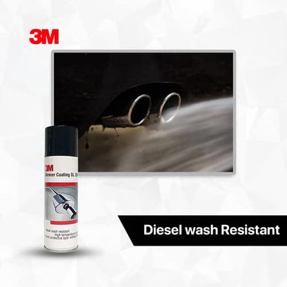 3M Silencer Coating Spray for Cars, Prevent Rust and Leak, Diesel wash Resistance (160g, Silver),Liquid