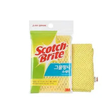Scotch-Brite Non-Scratch Mesh Net Scrubber for Dishes &amp; Cookware | Quick-Dry 3-Ply Durable Cleaning Mesh | Safe for Non-Stick Pans &amp; Kitchen Surfaces | Color May Vary (Pink/Yellow),1 Unit