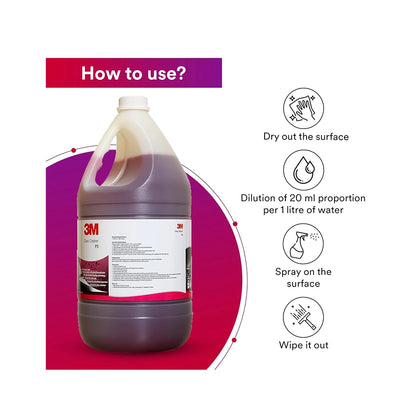 3M Professional P3 Glass Cleaner, Ammonia Free Liquid Spray for Multi-surface, Mirror, Windows and Commercial Use, Just Spray &amp; Wipe, Remove Tough Stains with Streak-free Shine (5L, Pack of 1)