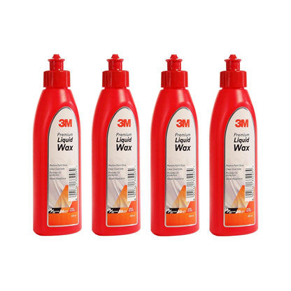 3M Premium Liquid Wax, Restores Car Paint Gloss and Lustre, Water Repellent, UV Protection (200ml, Pack of 1)