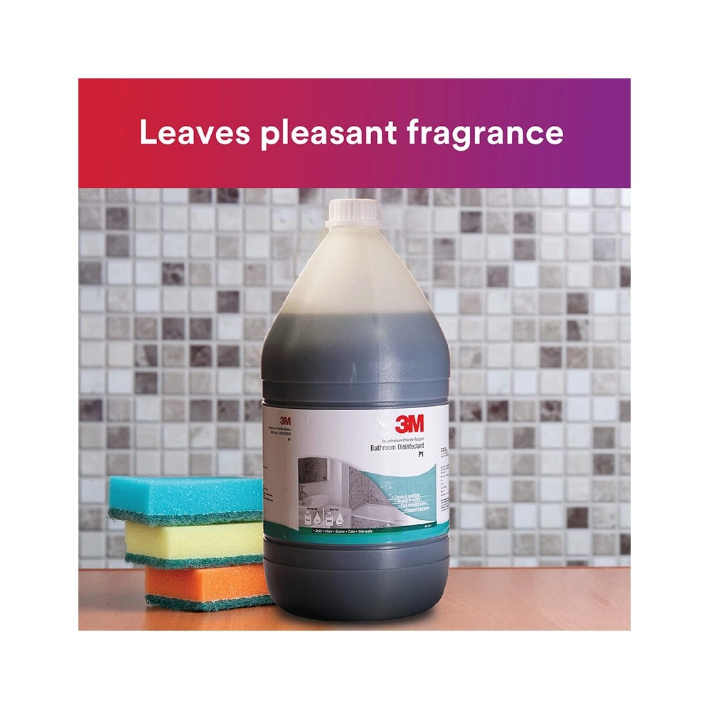 3M Professional P1 Bathroom Surface Cleaner for Floor, Tile, Home and Commercial Use, Disinfectant &amp; Concentrated, Remove Stubborn Stains with Pleasant Fragrance (5L, Pack of 1)
