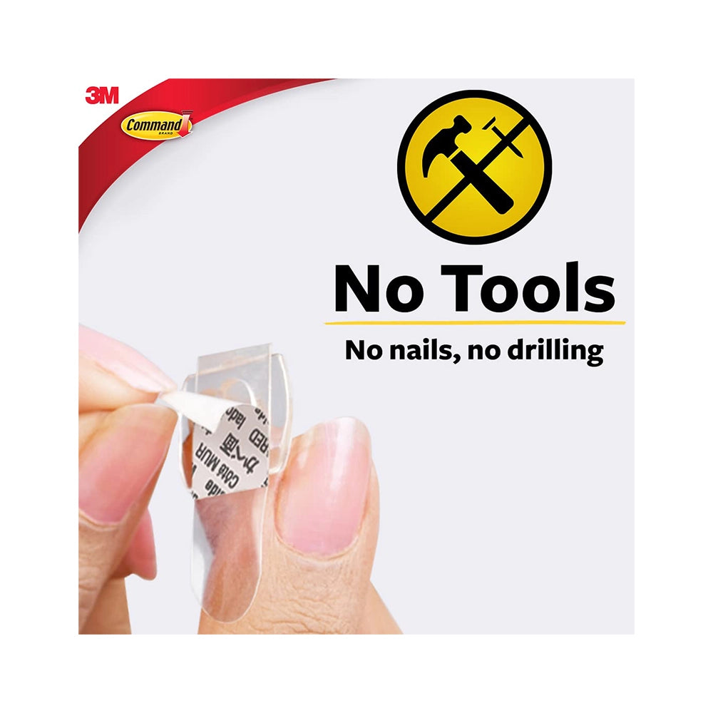 Command Decorating &amp; organizing Pack of 20 clips/hooks and 24 mini strips, Damage Free walls, Clear,Plastic