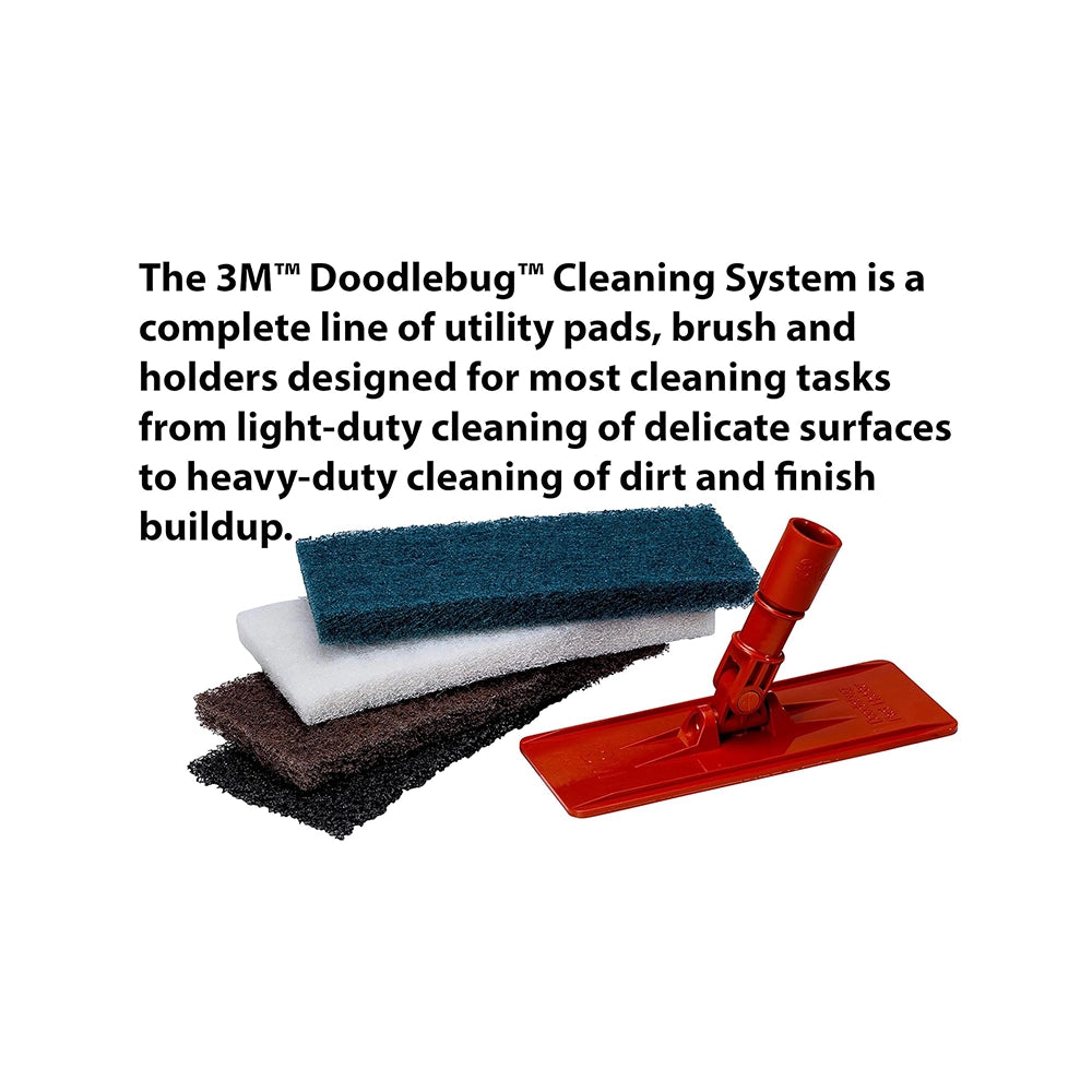 3M Doodlebug Cleaning Pad 8541-4.6 X 10in, Multi-use Scrub Pad, Long Lasting Deep Clean on Hard Surfaces Like Granite, Vitrified Tiles, Ceramic, Anti-Skid Floor (20 Pcs, 4 Boxes of 5 Pads, Brown)