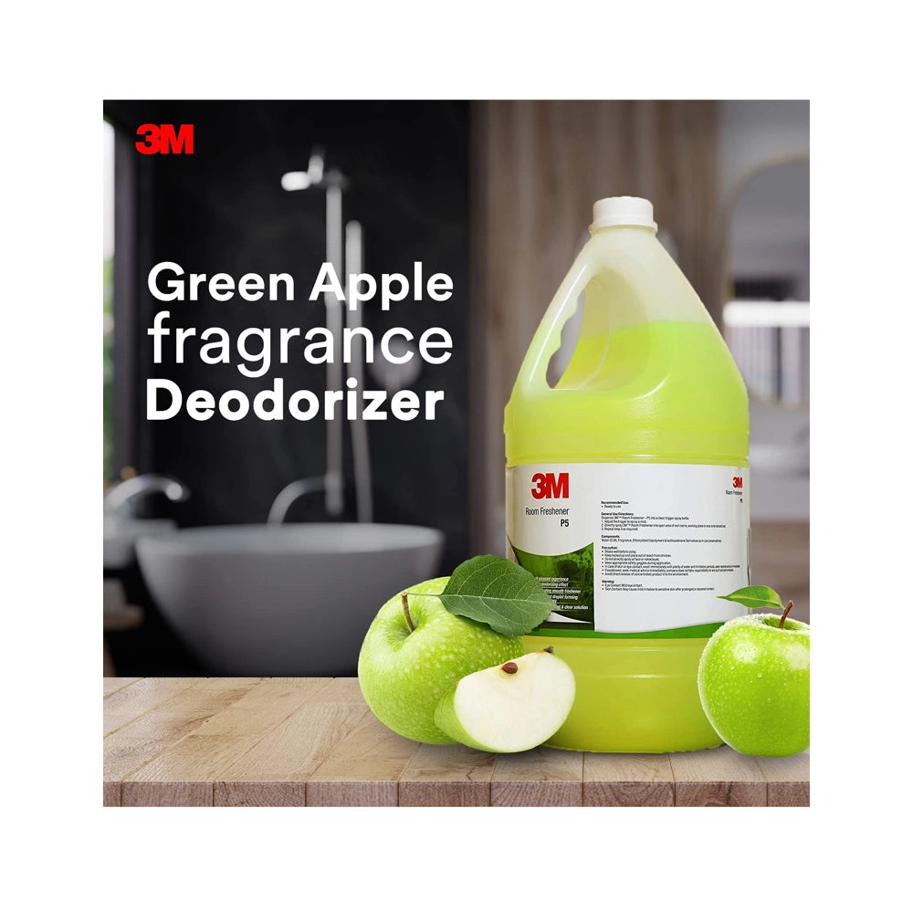 3M Professional P5 Liquid Room Freshener with Green Apple Fragrance for Corridors, Guest House, Hotels, Office, Washrooms, Ready to Use, Long Lasting &amp; Instant Deodorizer for Bad Odour(5L, Pack of 1)