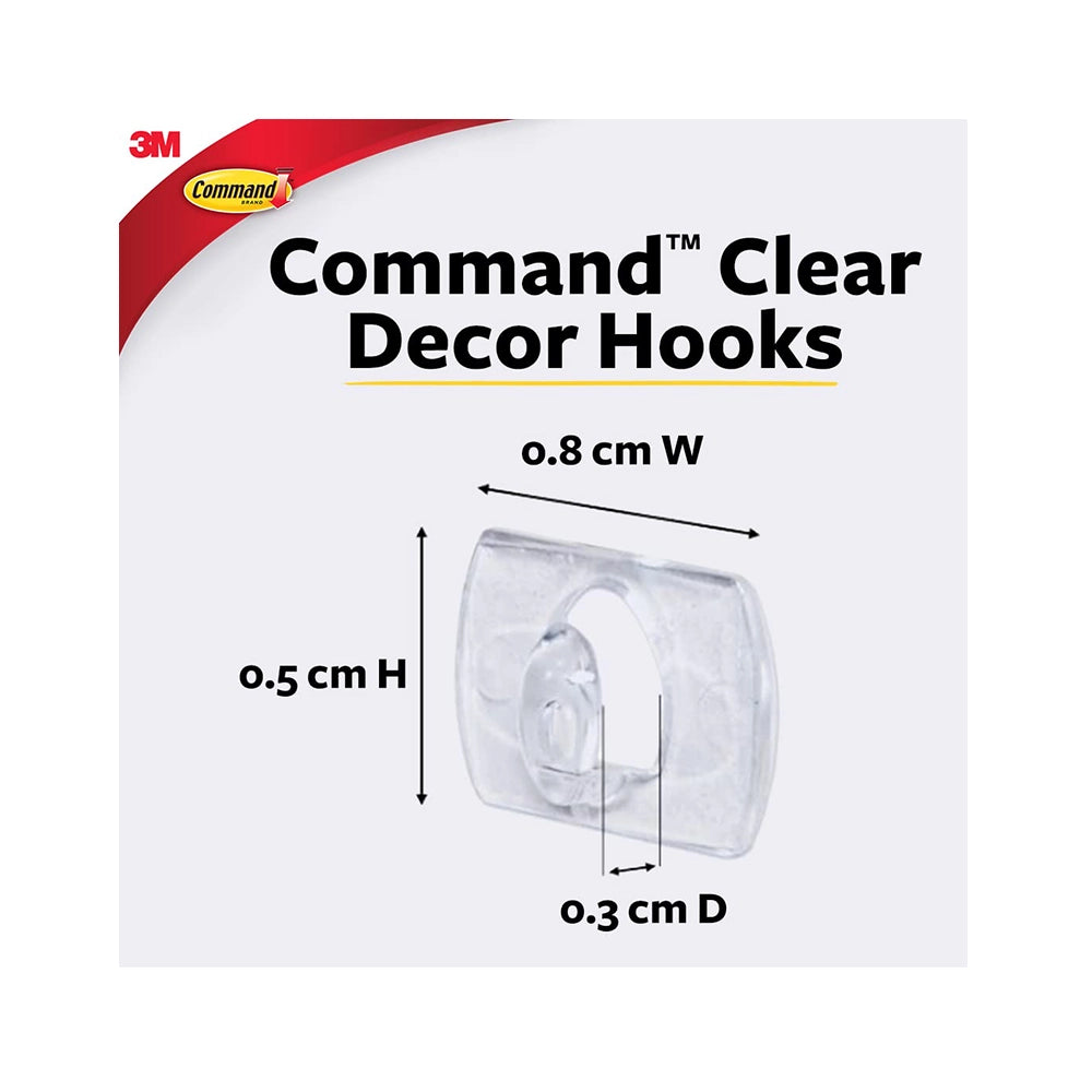 Command Decorating &amp; organizing Pack of 20 clips/hooks and 24 mini strips, Damage Free walls, Clear,Plastic