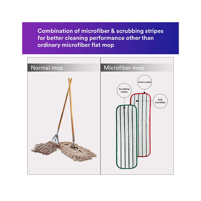3M Easy Scrub Express Flat Mop Tool, Cleaning Mop with Pad Holder, Reusable Microfiber Cloth &amp; Caddy Fluid Bottles, Easy to Use for Home &amp; Commercial, Light Weight, Adjustable Handle, (16 in,1/case)