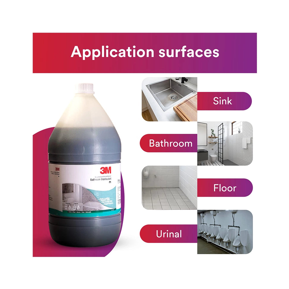 3M Professional P1 Bathroom Surface Cleaner for Floor, Tile, Home and Commercial Use, Disinfectant &amp; Concentrated, Remove Stubborn Stains with Pleasant Fragrance (5L, Pack of 1)