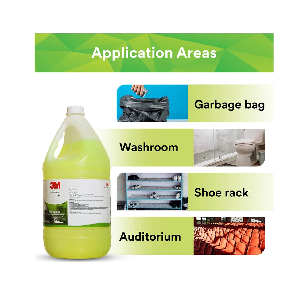 3M Professional P5 Liquid Room Freshener with Green Apple Fragrance for Corridors, Guest House, Hotels, Office, Washrooms, Ready to Use, Long Lasting &amp; Instant Deodorizer for Bad Odour(5L, Pack of 1)