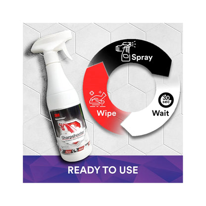 3M Sharpshooter Stubborn Stain Remover with Trigger Spray for Soil Removal From Hard Washable Surfaces Include Walls, Floors, Chrome, Steel, Ceramic, Ready to Use, Convenient &amp; Effective - 500ml