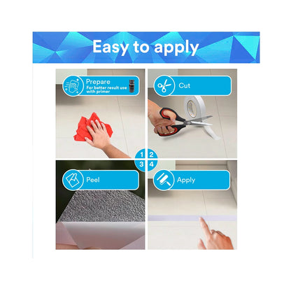 3M Anti Skid Tape with Primer 10ml, Heavy Duty Transparent Adhesive Tape for Bathrooms, Kitchen, Bathtubs, Prevent Slip &amp; Falls, Easy to Apply, Long Lasting, Skid Resistant (2.5cmx3.6m, Wet Areas)