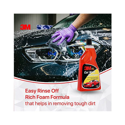 3M Large Car Care Kit | Car Shampoo | Tyre Dresser | Dashboard Dresser | Liquid Wax | Microfiber Cloth (All in One)