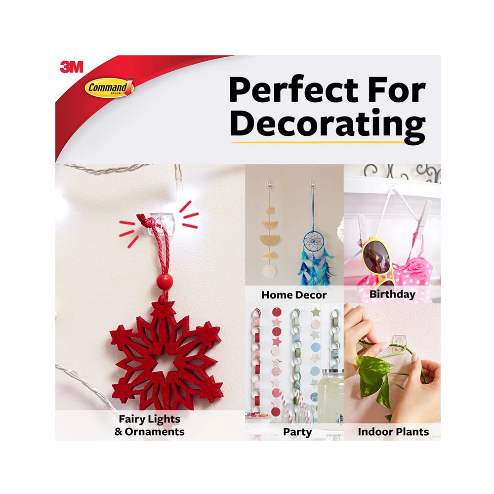 Command Decorating &amp; organizing Pack of 20 clips/hooks and 24 mini strips, Damage Free walls, Clear,Plastic